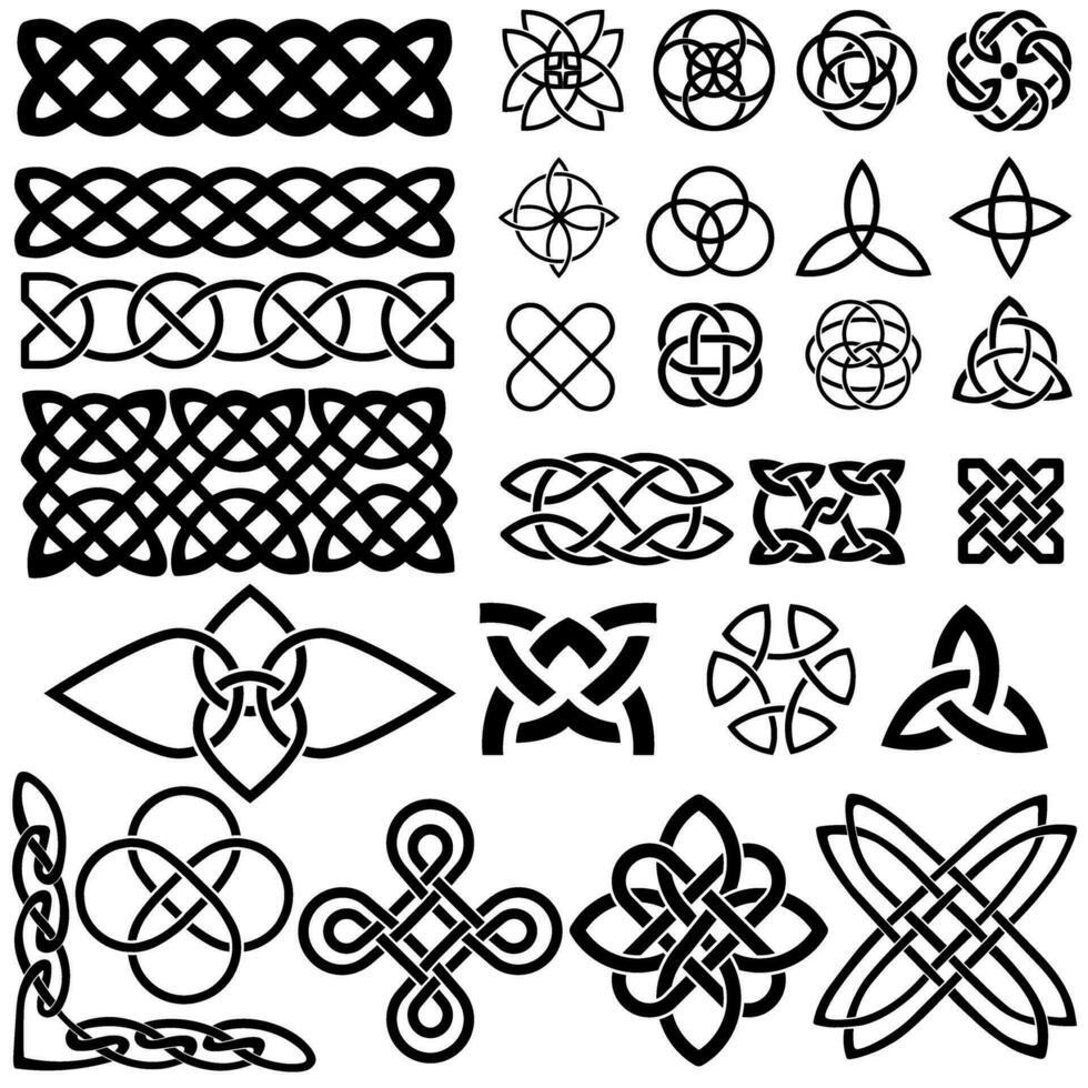 keltisch knopen icoon vector set. keltisch tekens illustratie symbool verzameling. keltisch tekeningen symbool of logo.