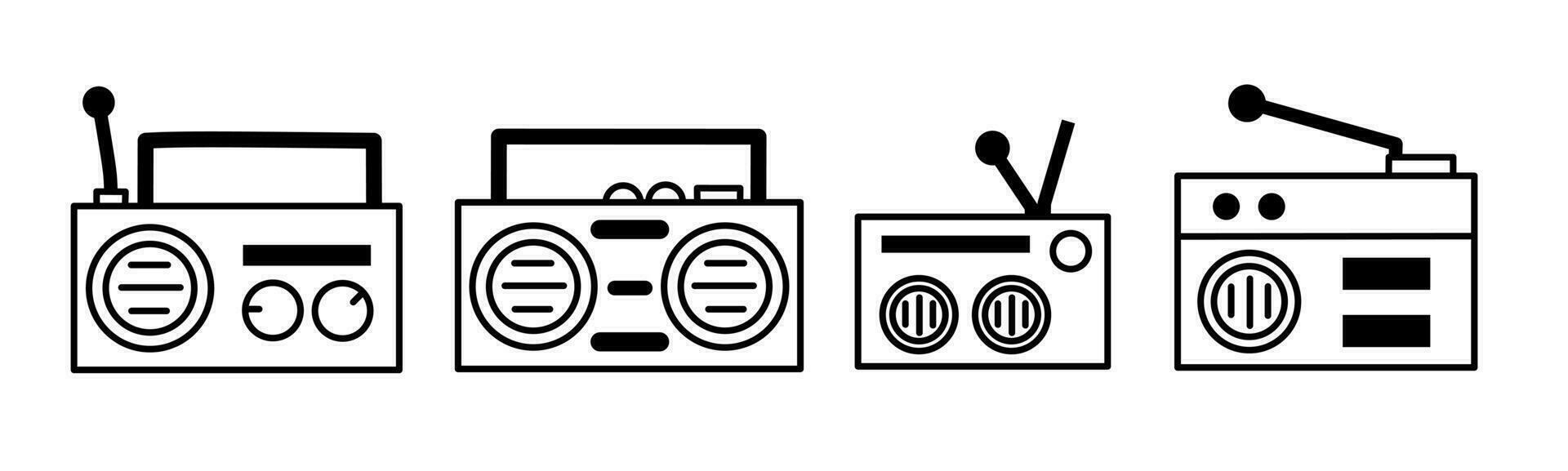 radio retro icoon sjabloon. voorraad vector illustratie.