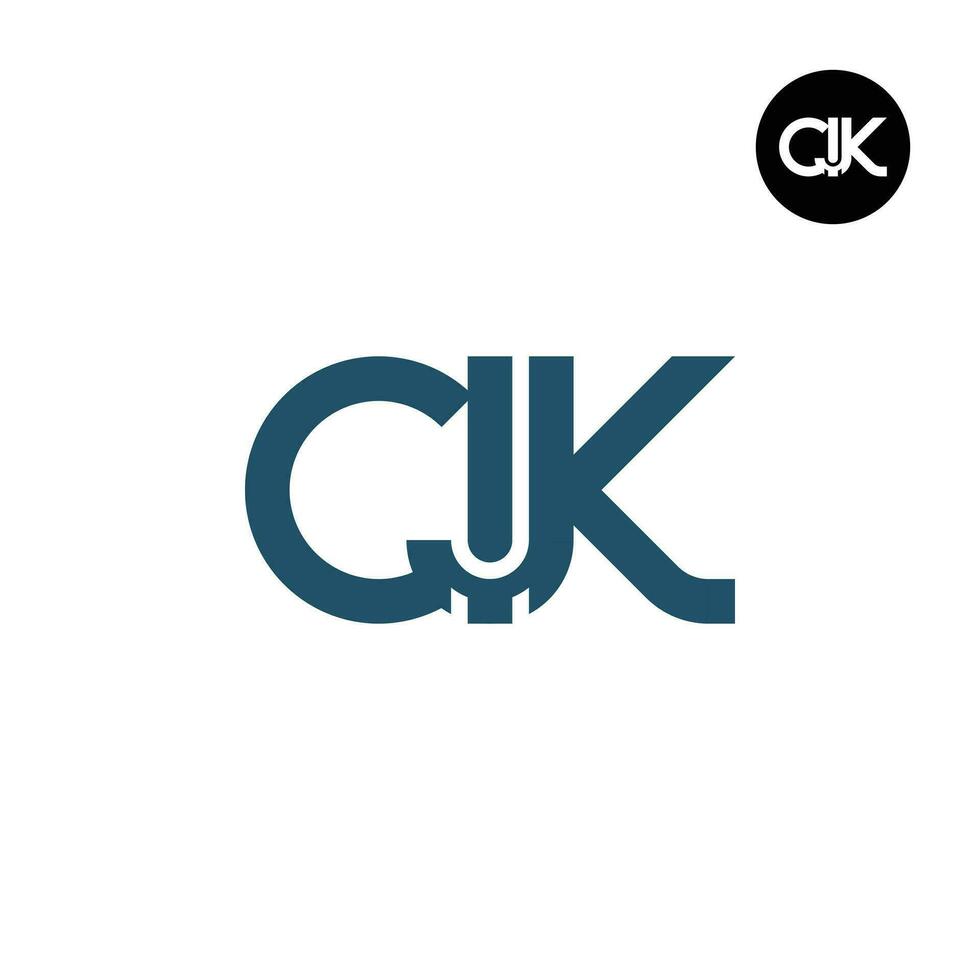 brief cjk monogram logo ontwerp vector