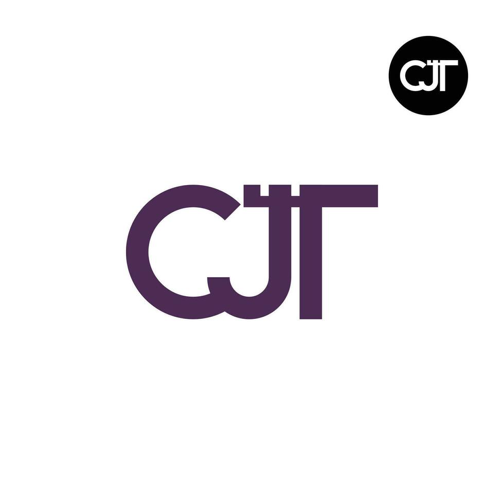 brief cjt monogram logo ontwerp vector