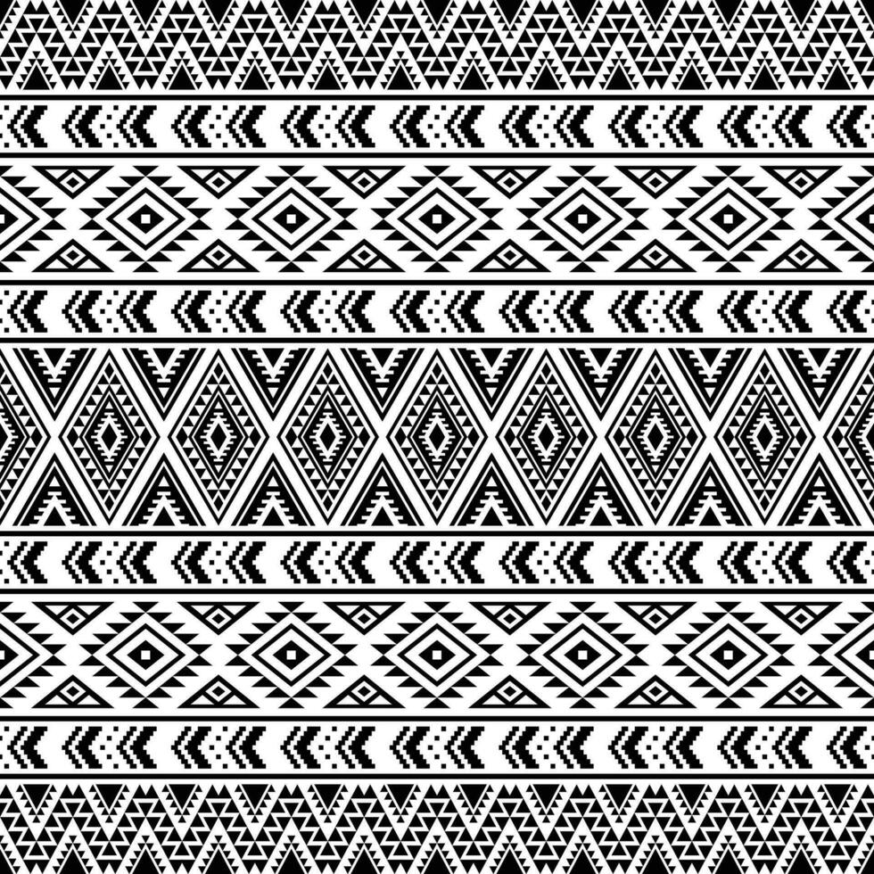 aztec tribal traditioneel achtergrond. naadloos etnisch patroon in zwart en wit kleuren. ontwerp voor textiel, kleding stof, kleren, gordijn, tapijt, batik, ornament, behang, inpakken, papier. vector