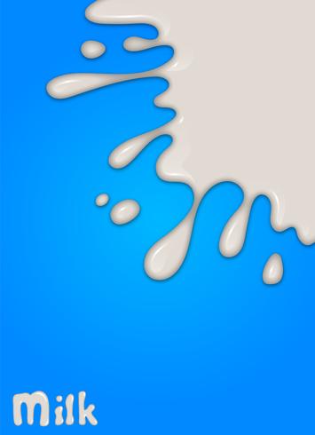 Realistische melkdaling, plonsen, vloeistof geïsoleerd op blauwe achtergrond. vectorillustratie vector