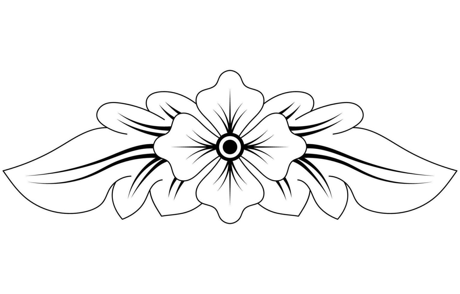 zwart lijn. bloemen wijnoogst filigraan. decoratief overladen motief gravure vector