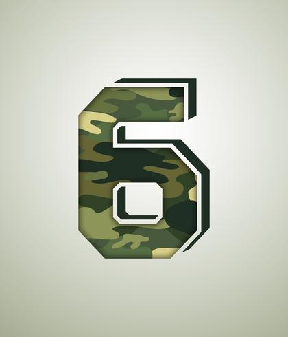 Camouflagekarakter, gedetailleerde vectorlettertypen vector