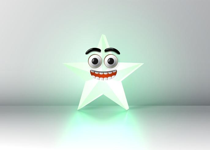 Hoog gedetailleerde smiley ster, vector illustratie