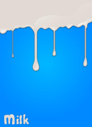 Realistische melkdaling, plonsen, vloeistof geïsoleerd op blauwe achtergrond. vectorillustratie vector