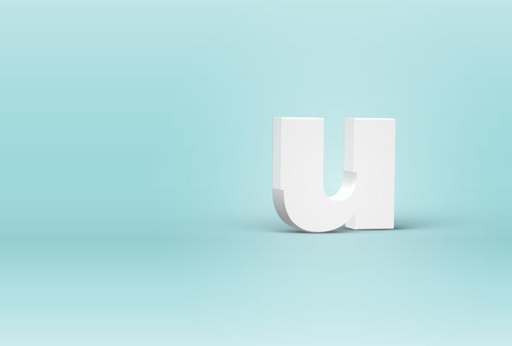 Hoog gedetailleerde 3D-lettertype brief, vectorillustratie vector