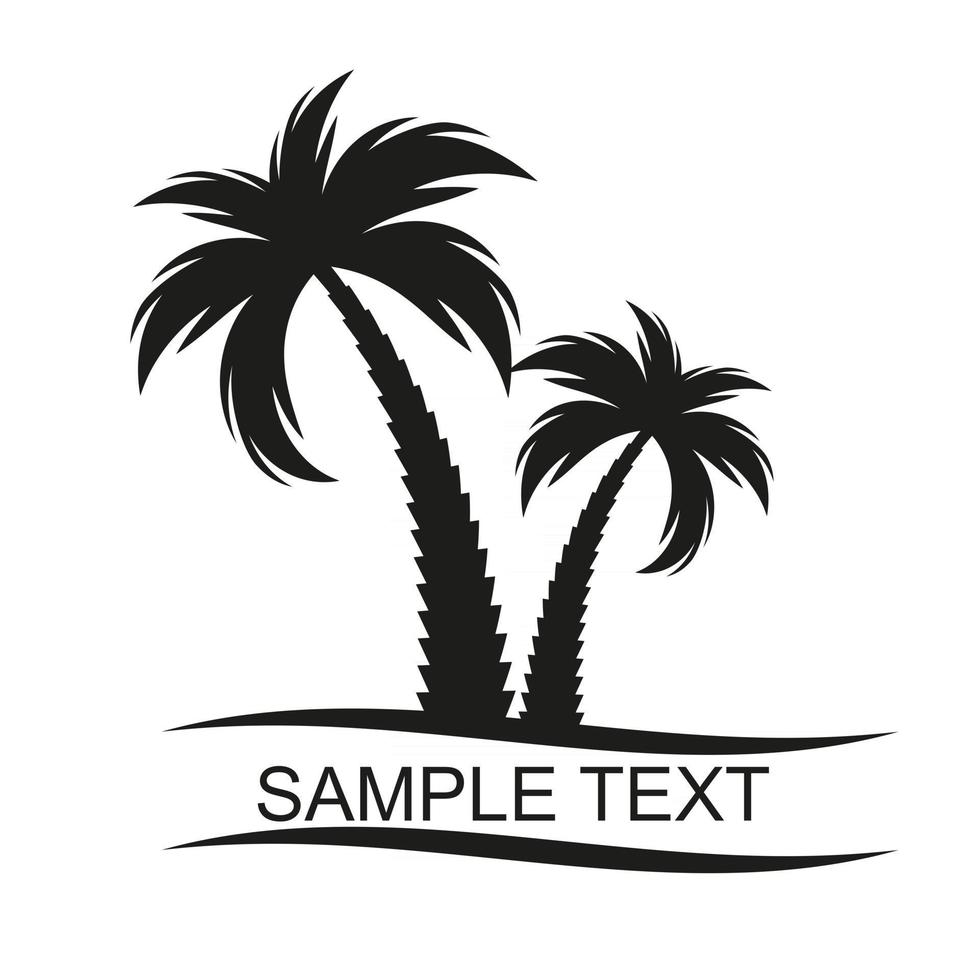 zwarte palmboom silhouet. vector illustratie