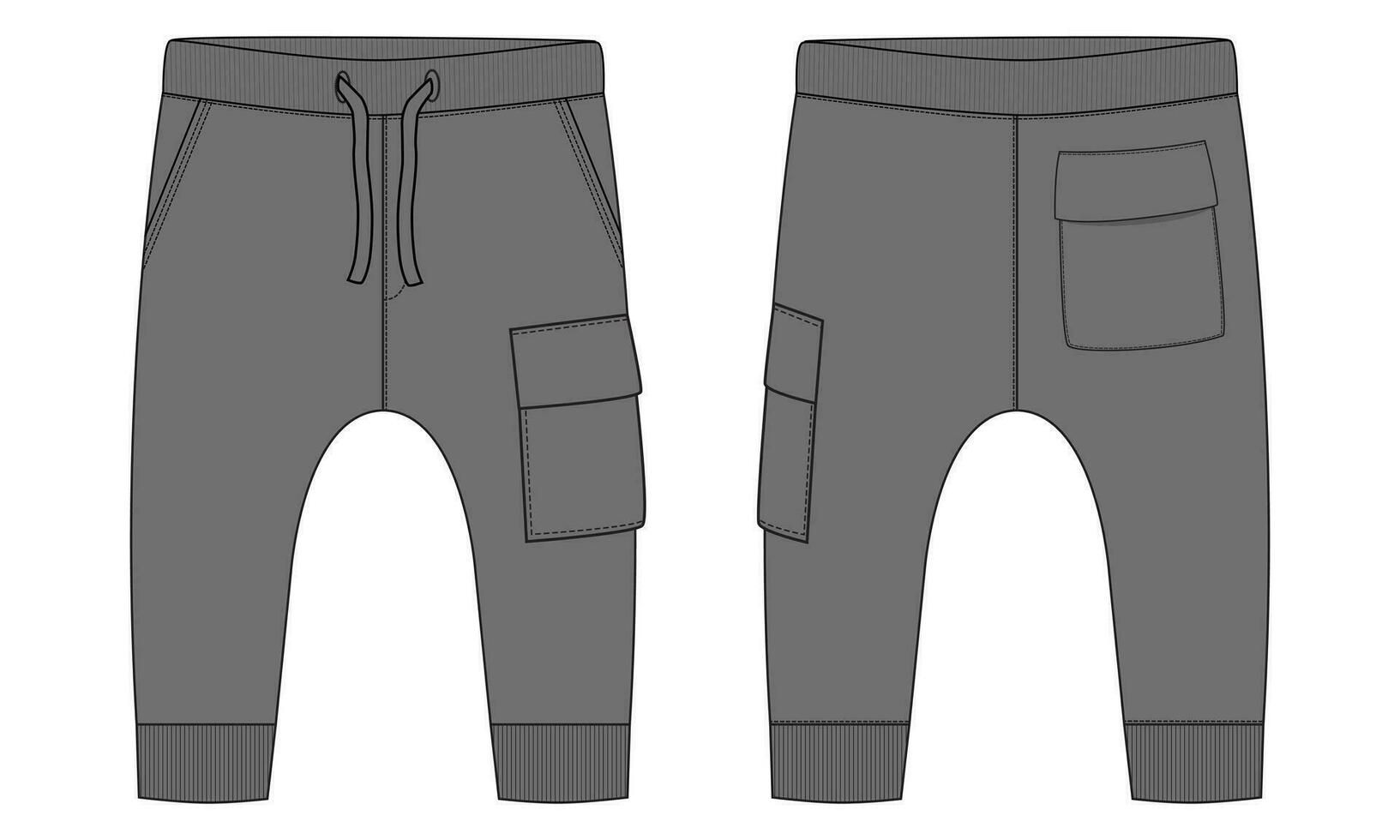 joggingbroek mode vlak schetsen vector illustratie sjabloon voor kinderen. kleding kleding ontwerp bespotten omhoog