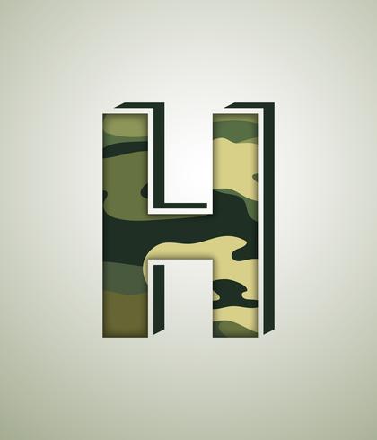 Camouflagekarakter, gedetailleerde vectorlettertypen vector