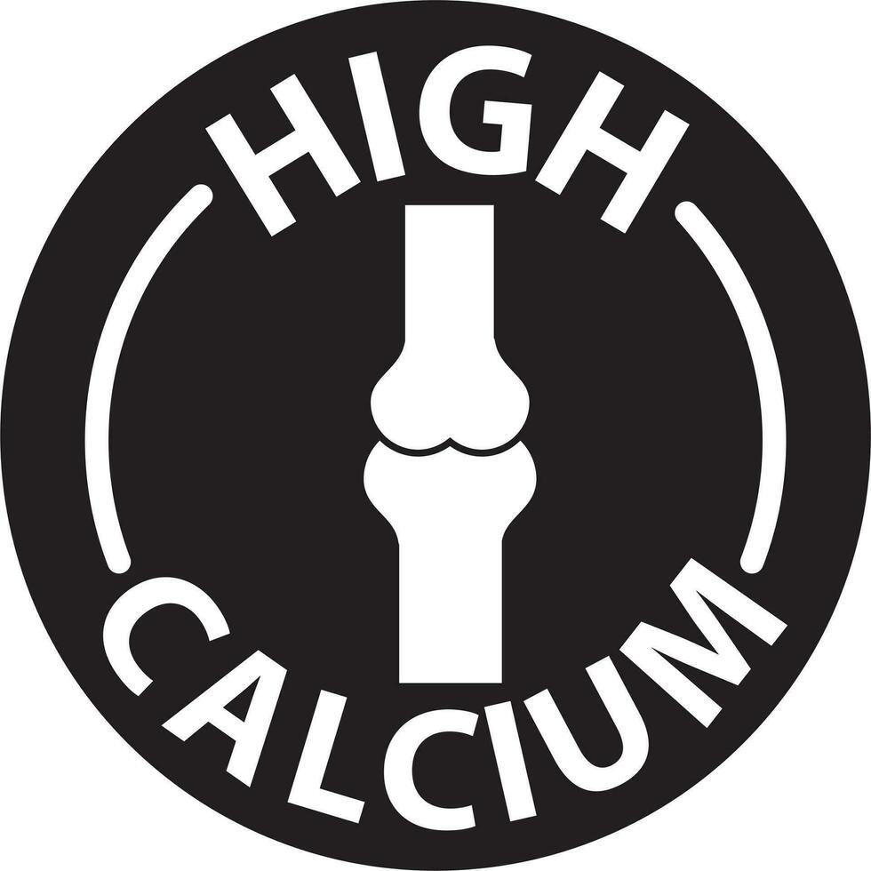 hoog calcium icoon. hoog calcium stickers. vlak stijl. vector