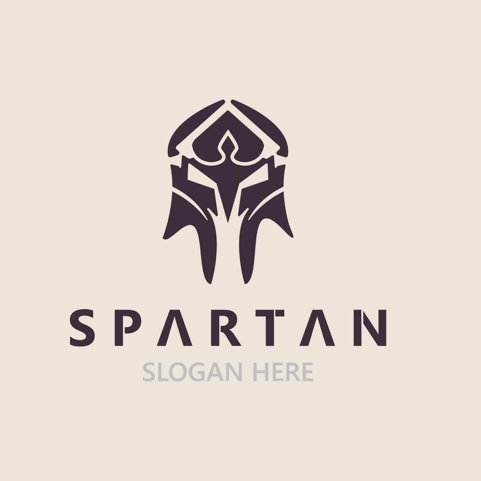 spartaans helm krijger logo sjabloon. spartaans vlak ontwerp vector