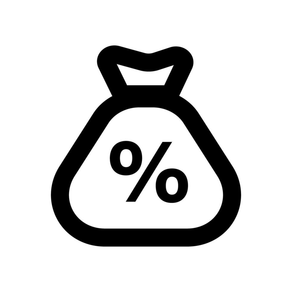 percentage en zak icoon. belasting tarief. vector. vector
