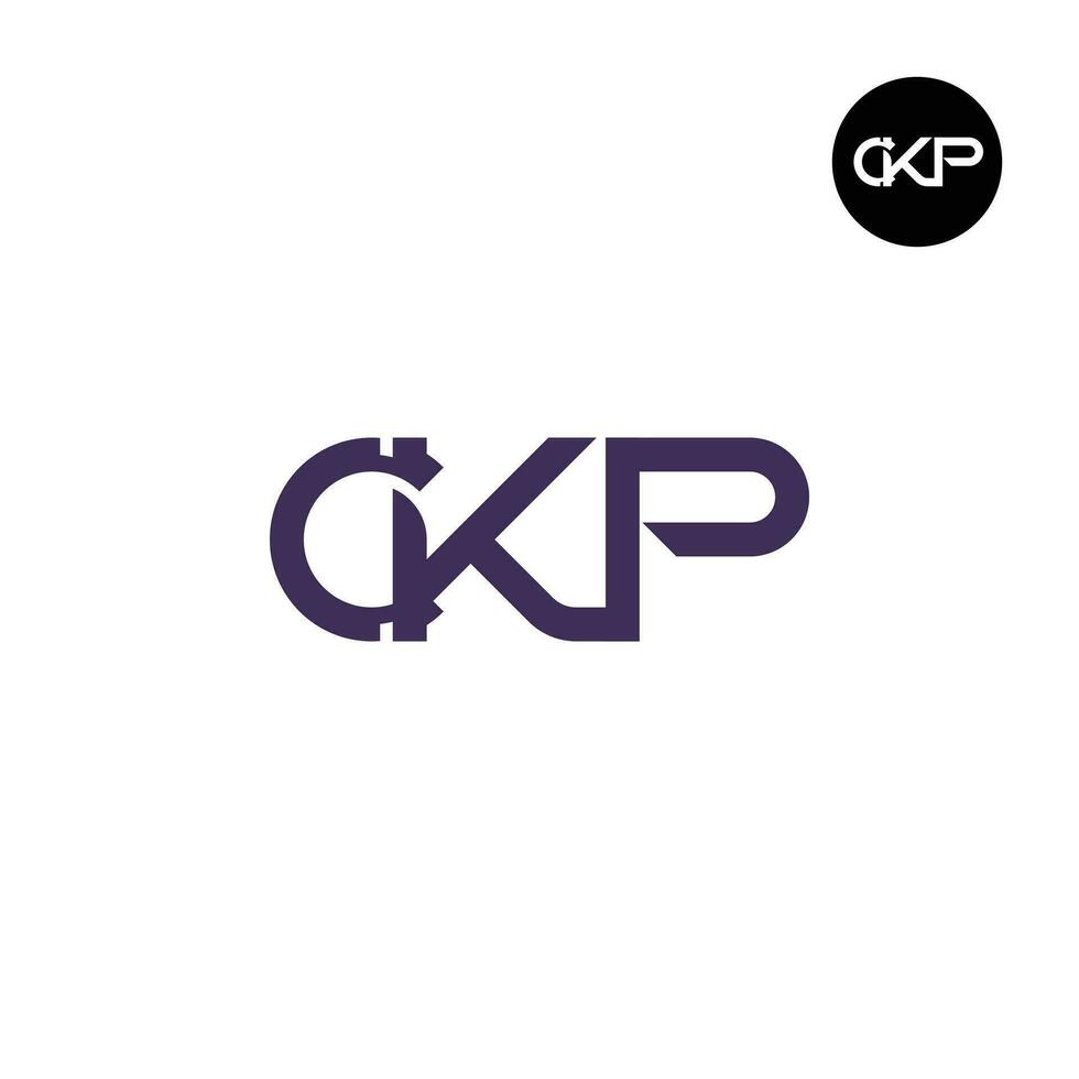brief ckp monogram logo ontwerp vector