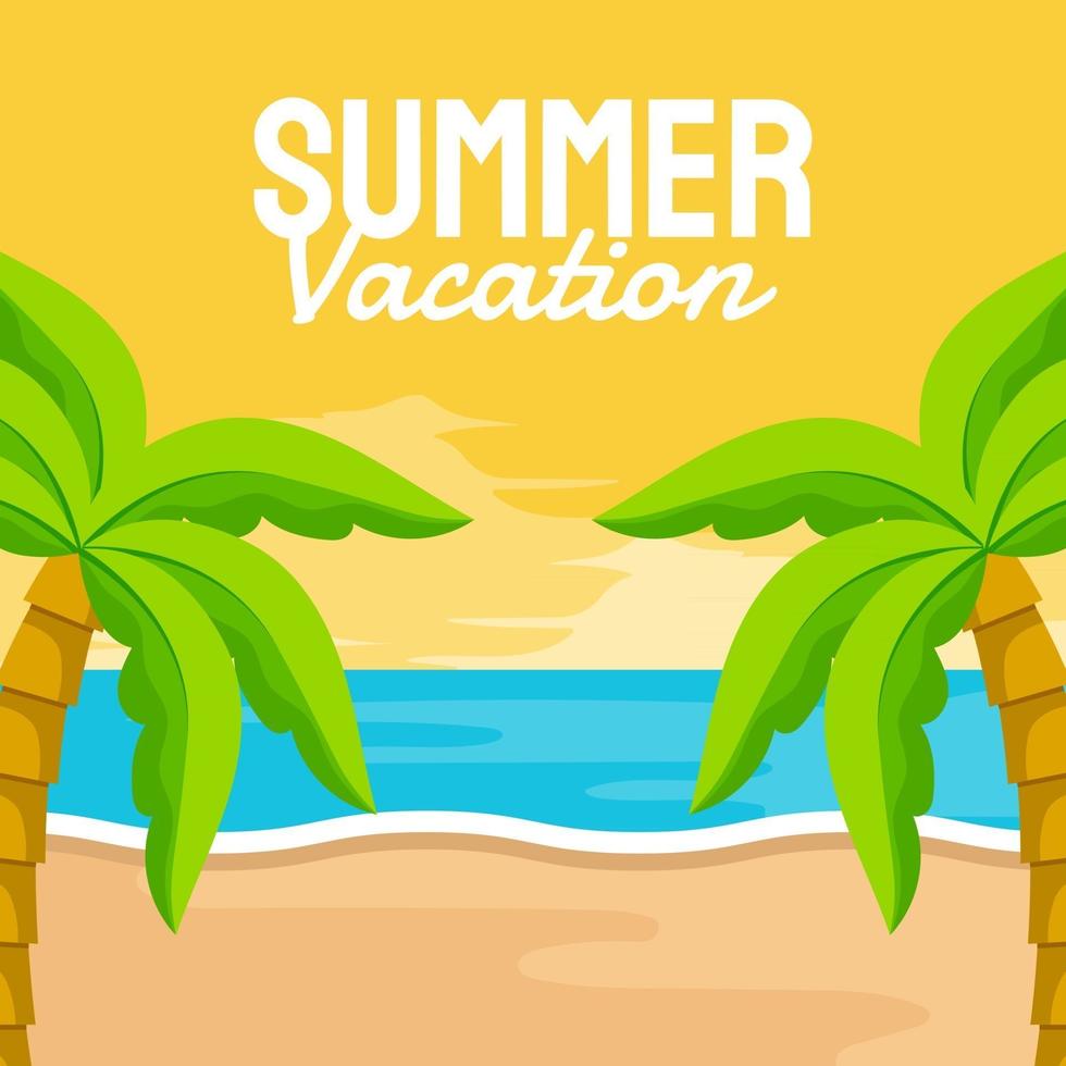 zomer vector banner ontwerpconcept op het strand met zomer elementen.