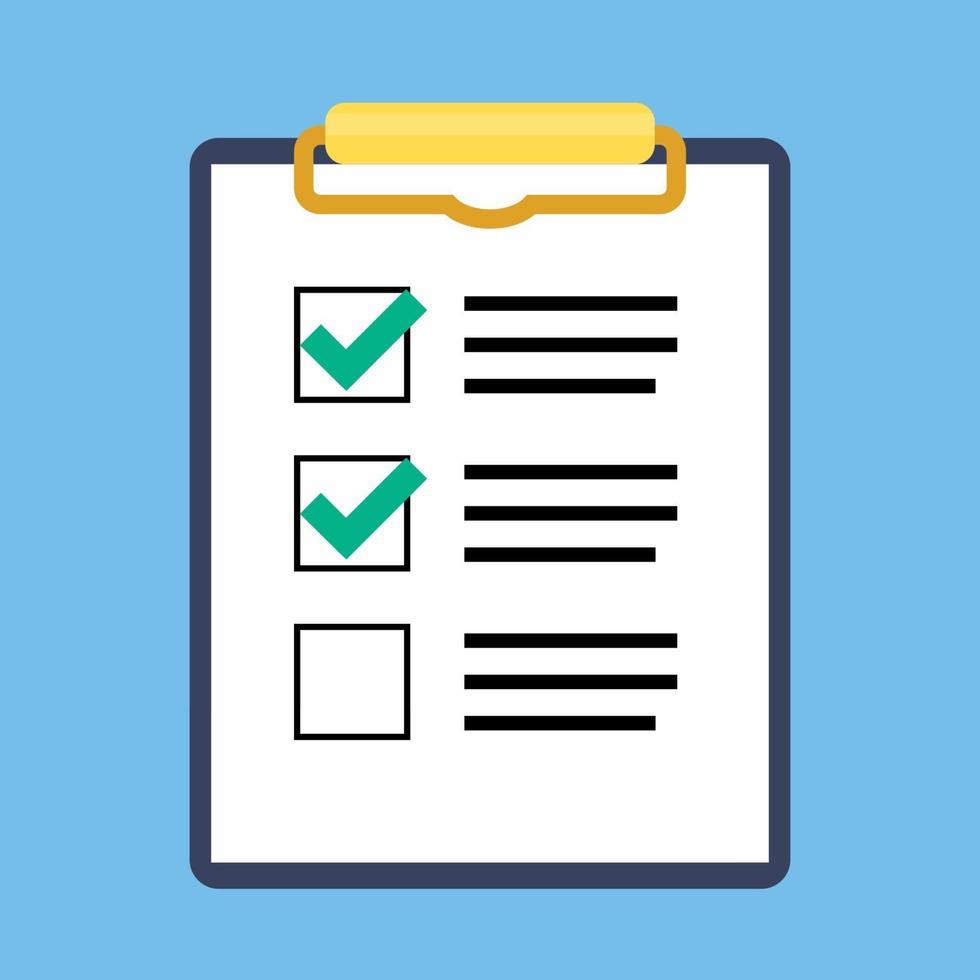 checklist teken platte pictogram vectorillustratie vector