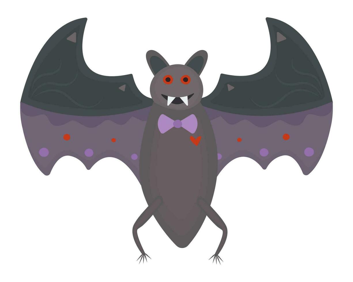 spookachtig knuppel vampier, schattig en eng item voor halloween, kleur illustratie vector