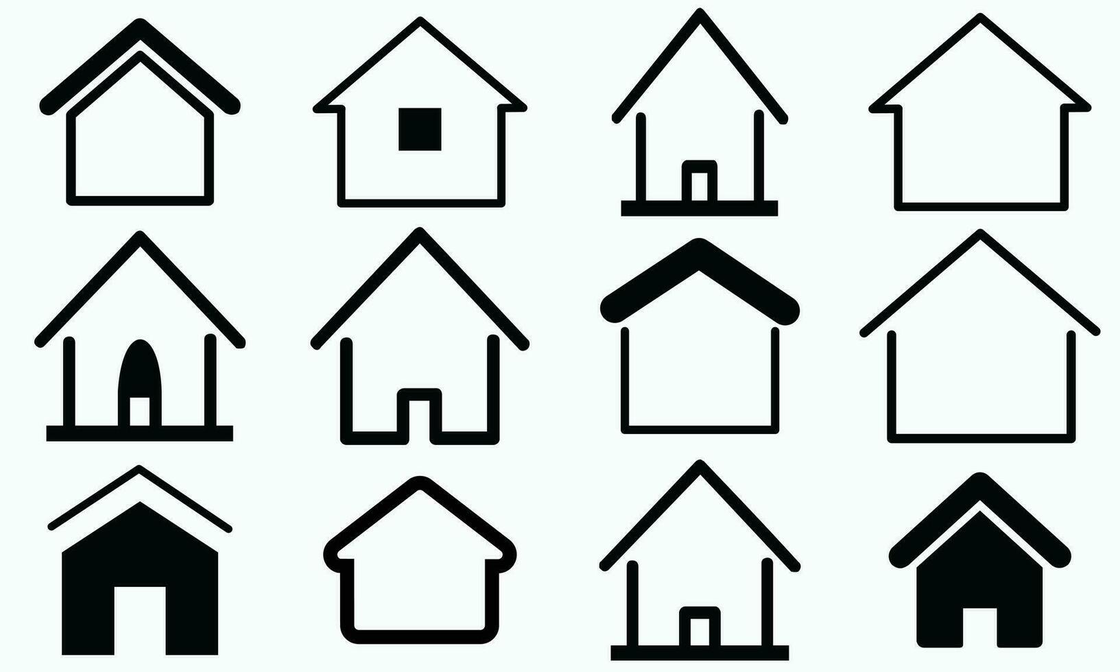 huis icoon set. huis vector illustratie symbool. huis pictogrammen teken, huis en huis gemakkelijk symbolen, huizen pictogrammen reeks