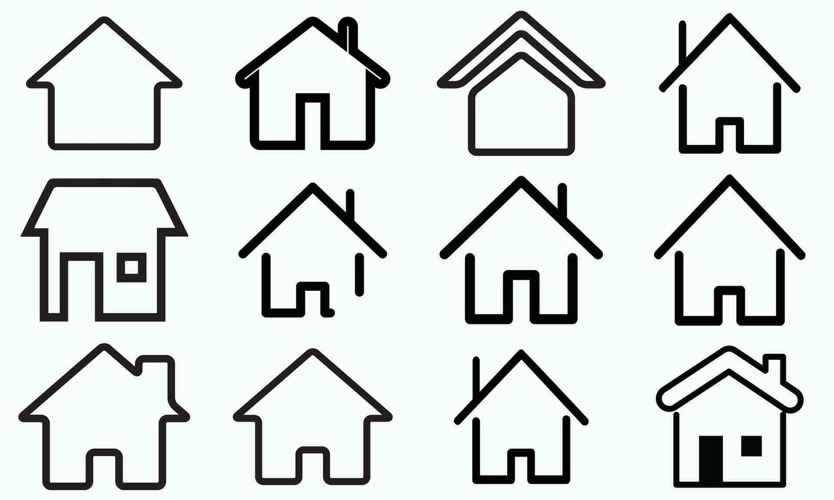 huis icoon set. huis vector illustratie symbool. huis pictogrammen teken, huis en huis gemakkelijk symbolen, huizen pictogrammen reeks