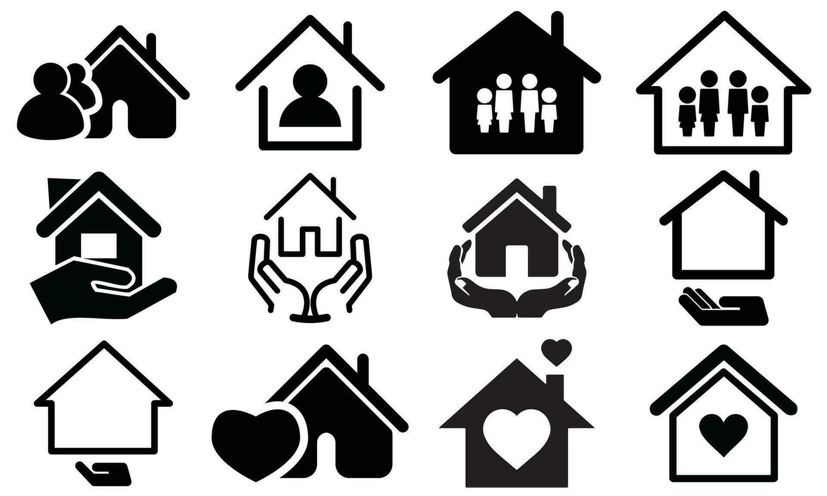 huis icoon set. huis vector illustratie symbool. huis pictogrammen teken, huis en huis gemakkelijk symbolen, huizen pictogrammen reeks