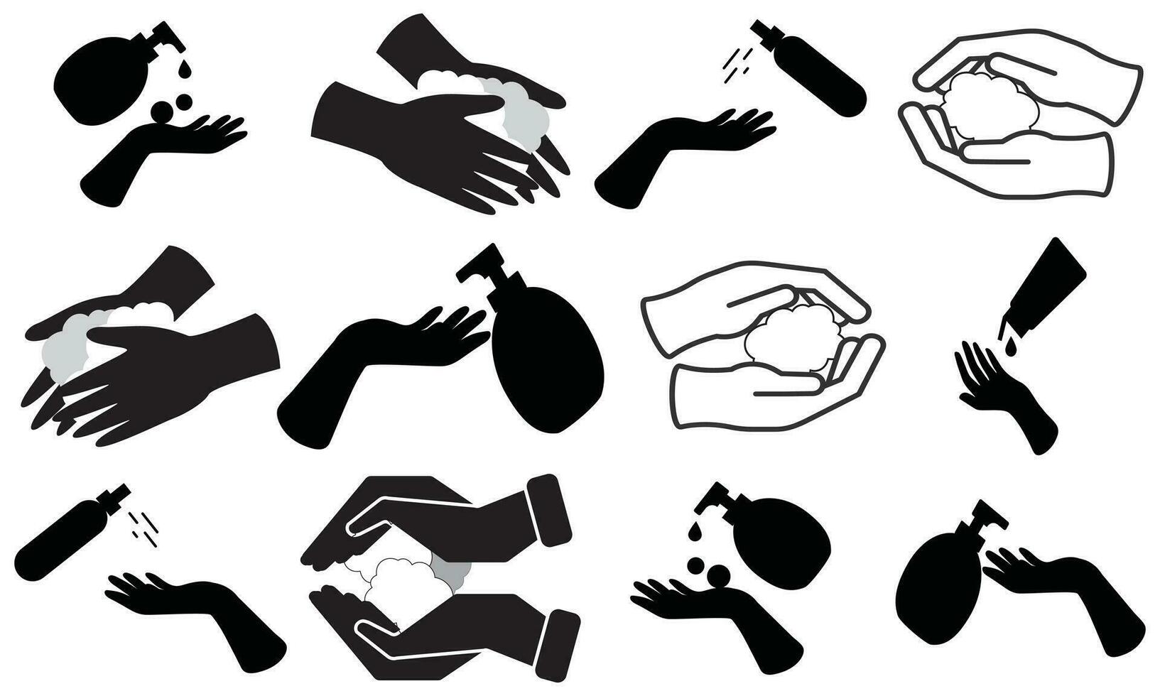 vector illustratie van verzameling van hand- gebaren silhouetten, hand- vector,