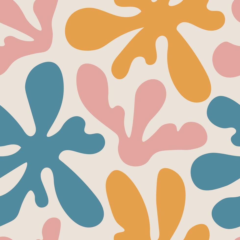 kleurrijk abstract naadloos patroon met minimaal bloemen vector