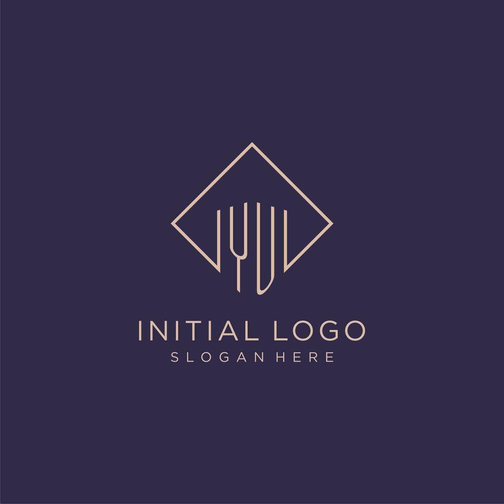 initialen ja logo monogram met rechthoek stijl ontwerp vector