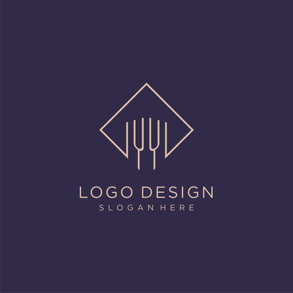 initialen yy logo monogram met rechthoek stijl ontwerp vector