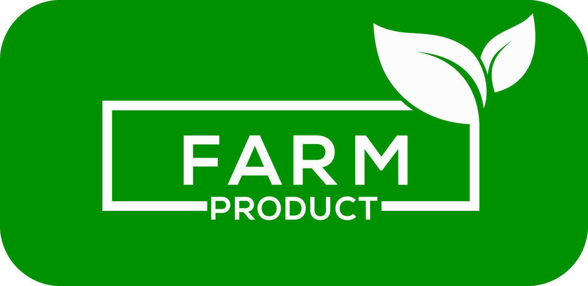 boerderij Product blad vector logo groen achtergrond boerderij Product blad logo of icoon