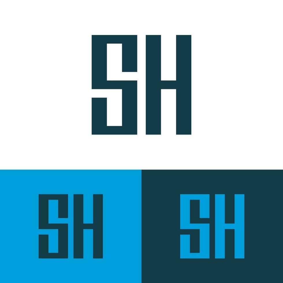 sh creatief monogram logo ontwerp vector