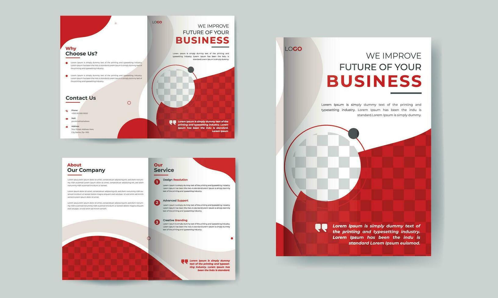 professioneel zakelijke bedrijf bi vouwen brochure ontwerp sjabloon. vector