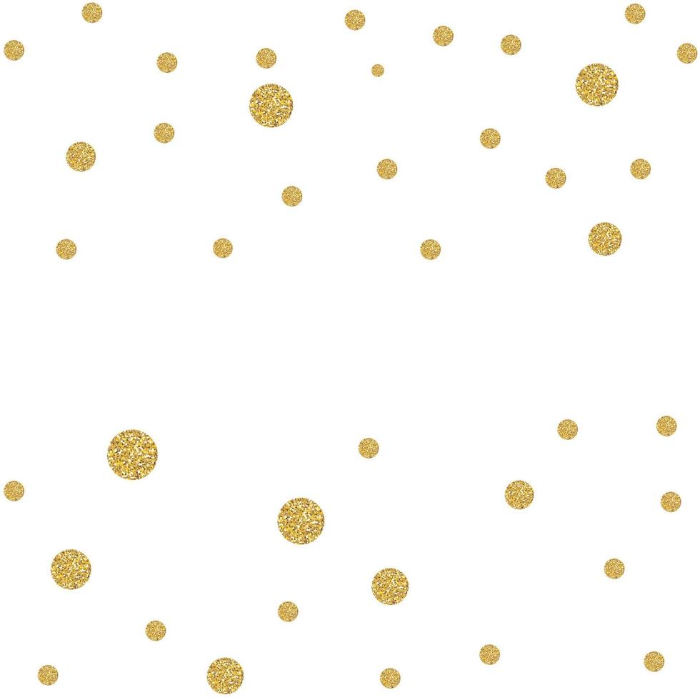 abstracte gouden glitter achtergrond met polka dot confetti. vector illustratie