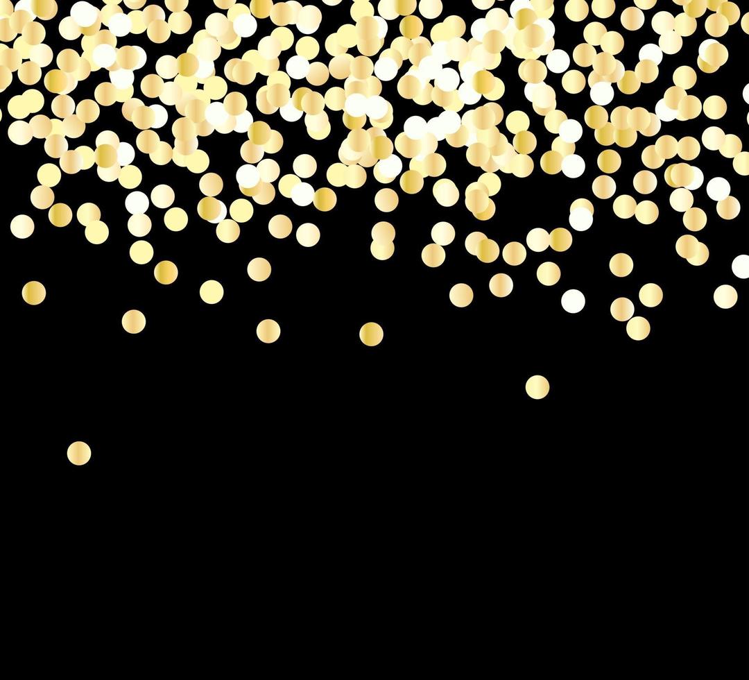 abstracte gouden glitter achtergrond met polka dot confetti. vector illustratie