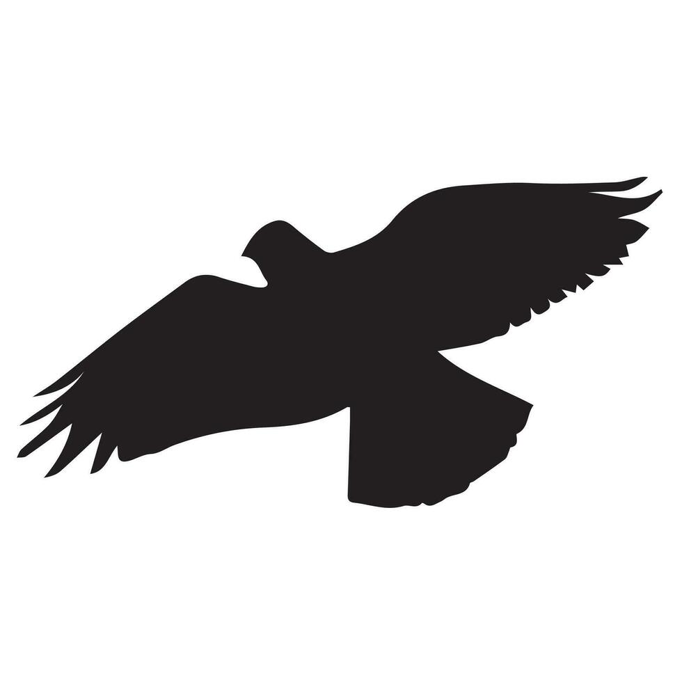 duif silhouet. hand- trek vogel silhouet. vector illustratie.