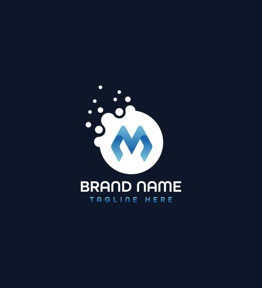 m modern brief logo ontwerp concept vector