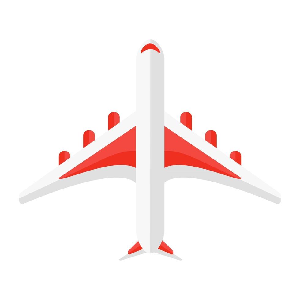 cartoon vector illustratie geïsoleerd object vliegtuig vanuit luchtperspectief