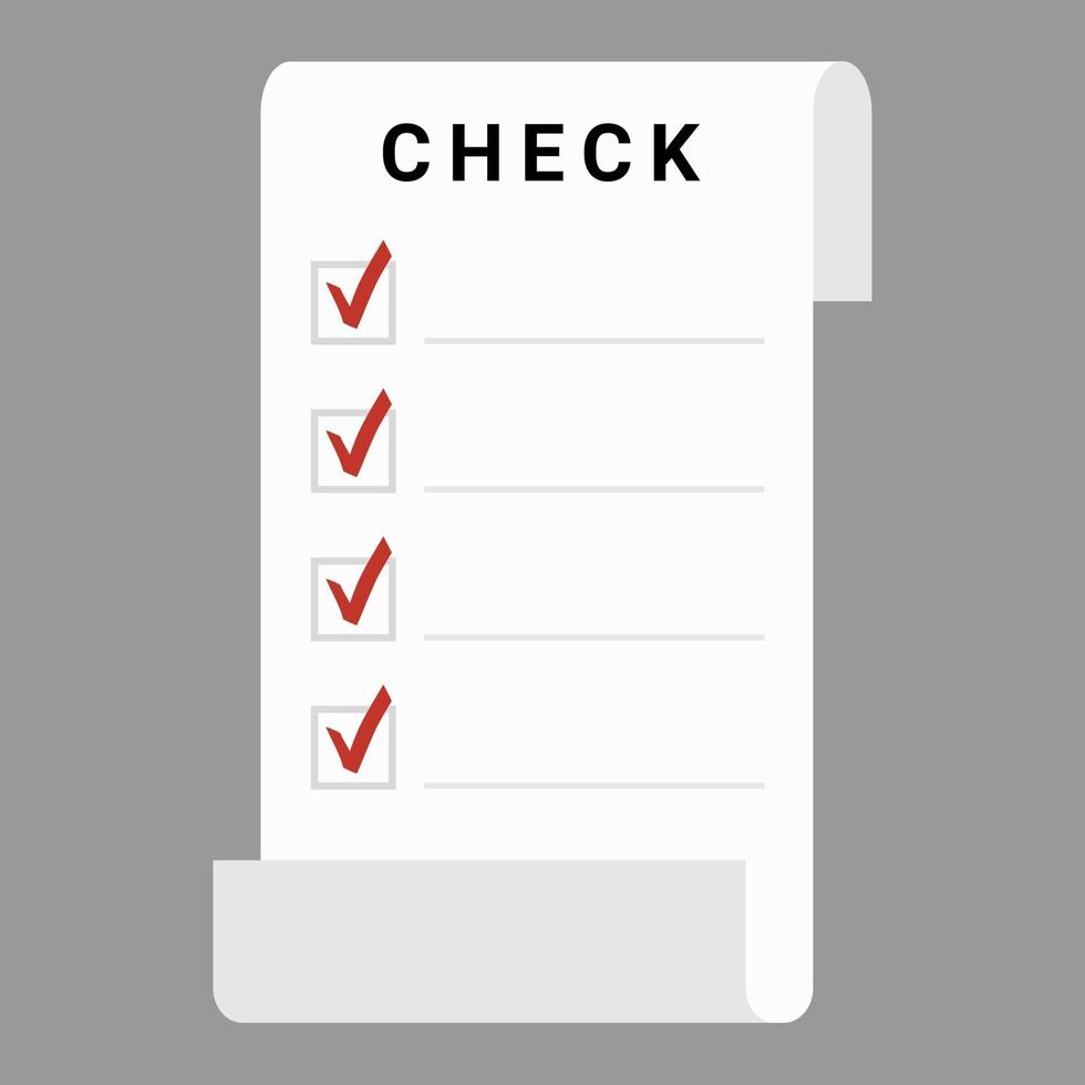 cartoon geïsoleerd object papieren document checklist vector