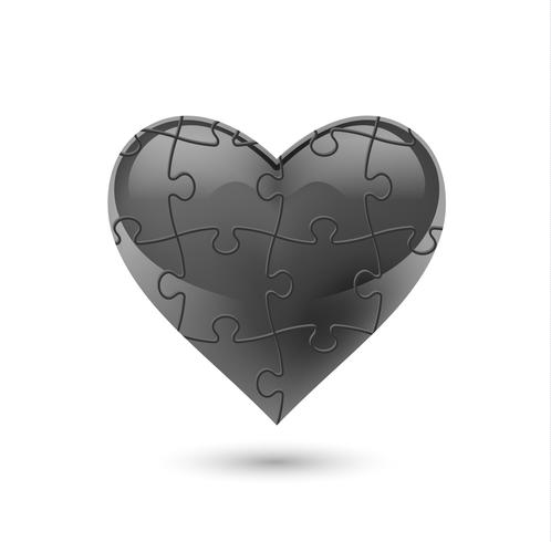 Puzzel hart. Vector illustratie