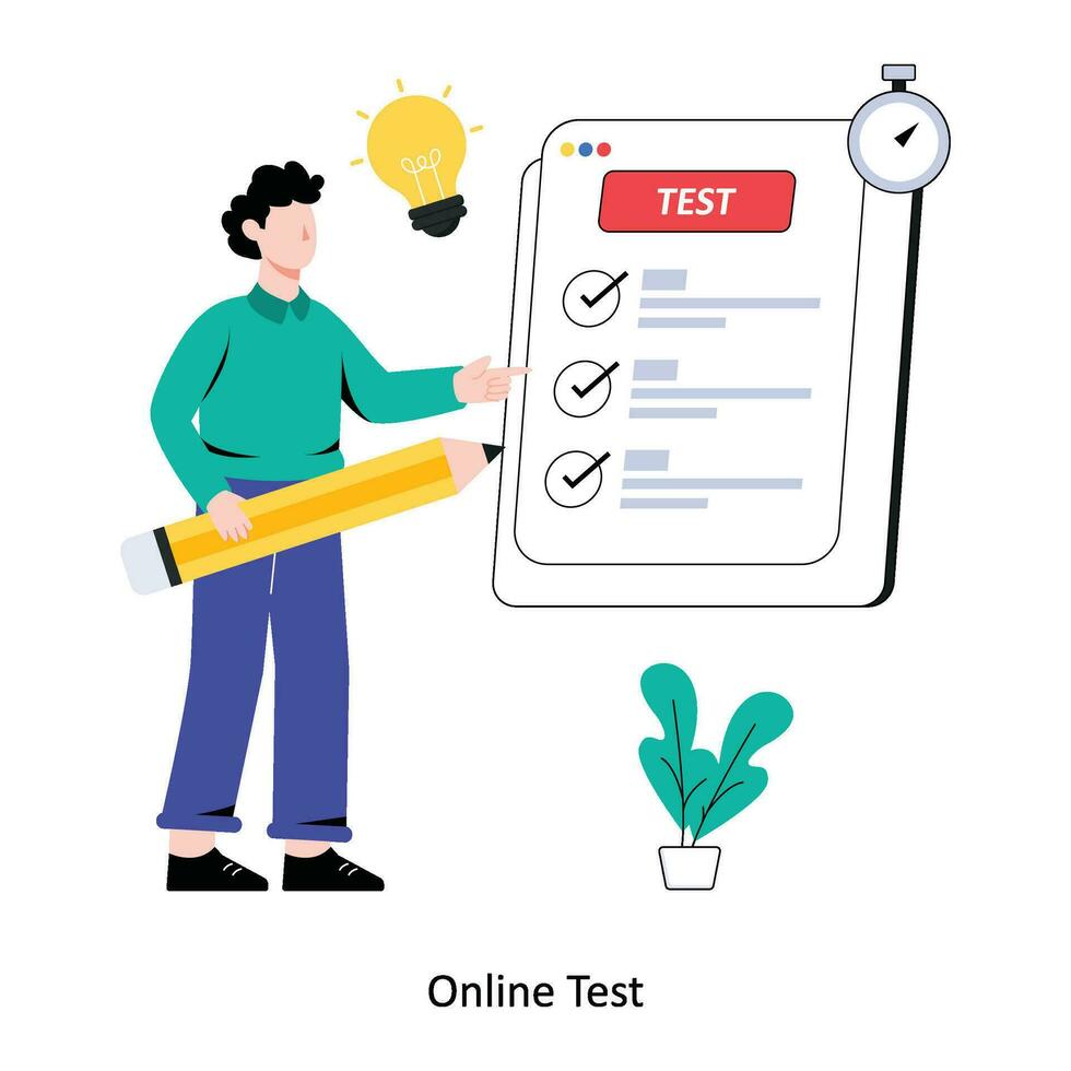 online test vlak stijl ontwerp vector illustratie. voorraad illustratie