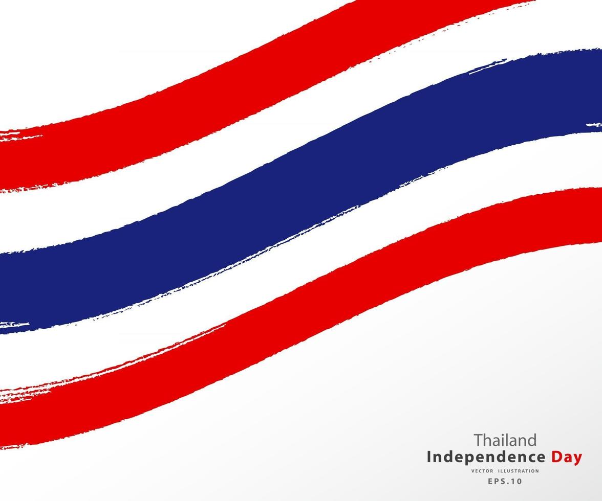 vlag van thailand. vlag in grungy stijl. onafhankelijkheid Thaise dag. vector eps illustratie.