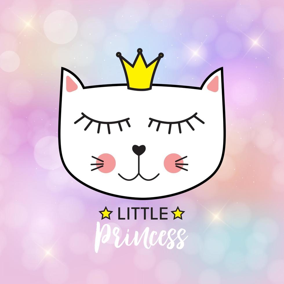 kleine schattige kat prinses vectorillustratie vector