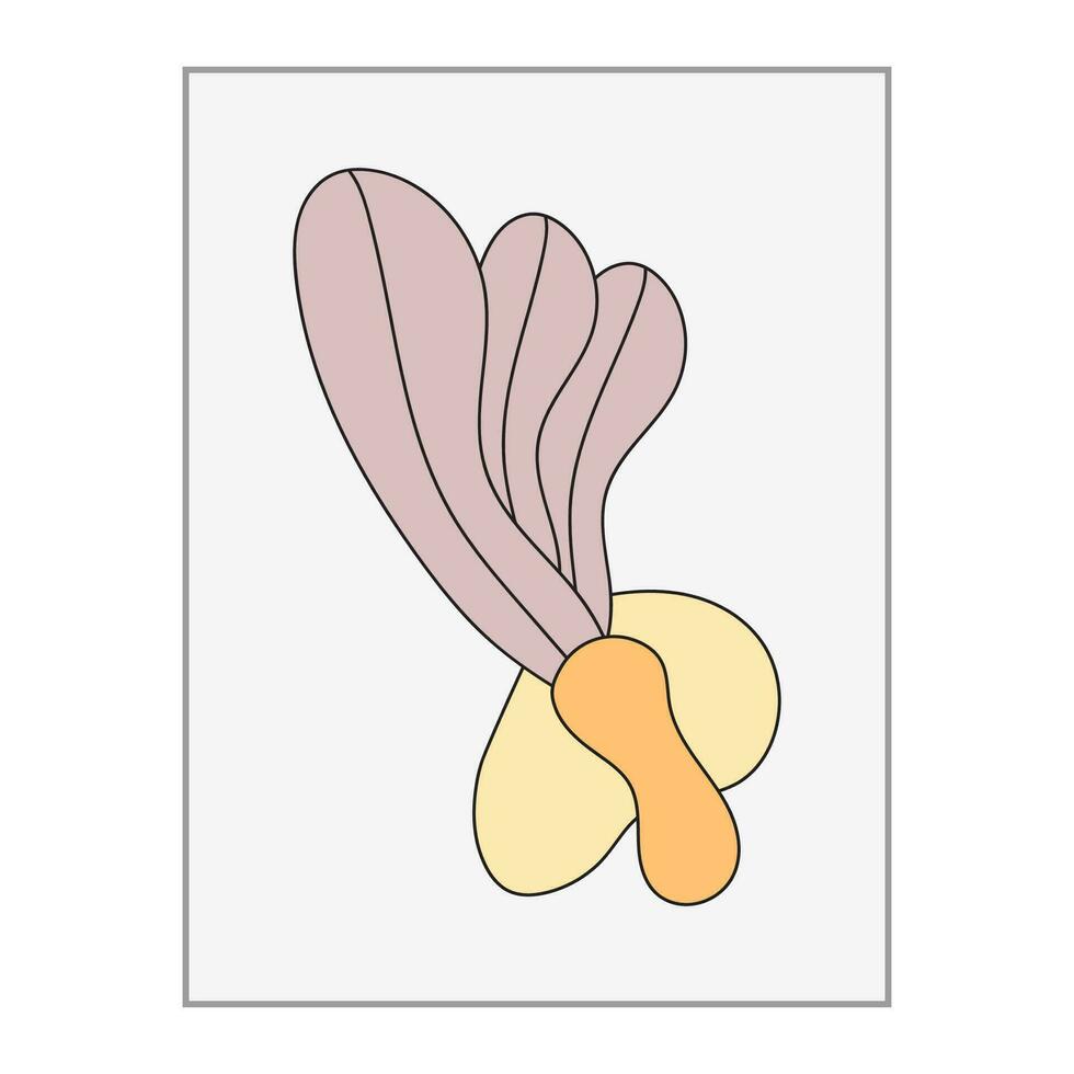 gemakkelijk illustratie bloemen minimalistische ontwerp. lijn kunst tekening pastel kleur mooi zo voor behang, omslag, poster, afdrukken vector