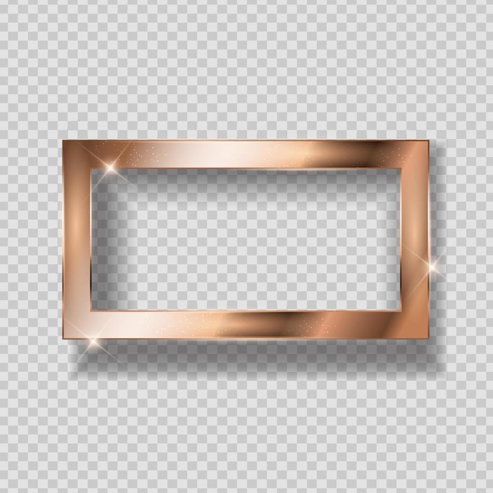 gouden verf glinsterende getextureerde frame op transparante achtergrond. vector illustratie