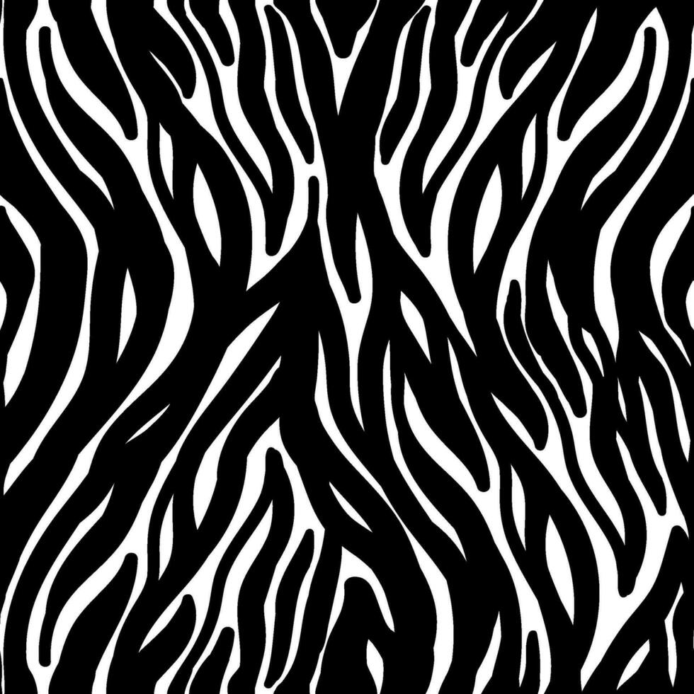 grunge zwart wit zebra huid naadloos patroon vector