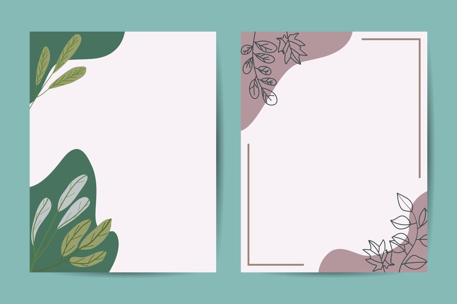 banner op bloem achtergrond. huwelijksuitnodiging, modern kaartontwerp. bewaar de datumkaartsjablonen met groen, decoratief bloemen- en kruidenelement. vintage botanisch. eps 10 vector