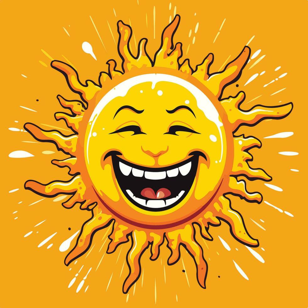 logo van glimlachen zon vector