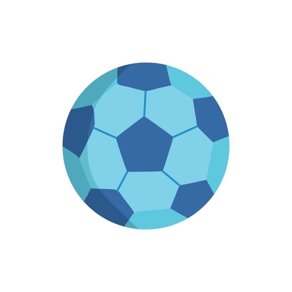 voetbal blauwe bal met platte ontwerp vector. . plat eenvoudig blauw pictogram op witte achtergrond. illustratie symbool met schaduw vector