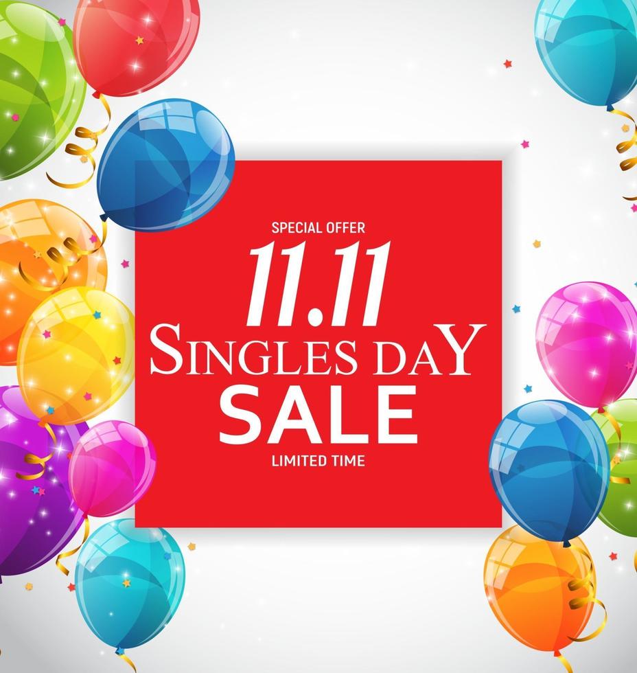 11 november singles dag verkoop. vector illustratie