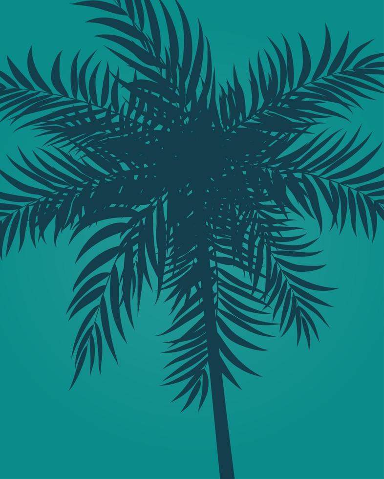 beautifil palmboom blad silhouet achtergrond vectorillustratie vector