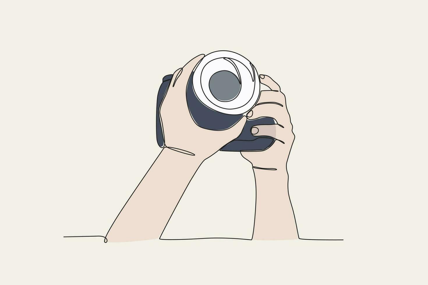 kleur illustratie van een hand- het schieten met een camera vector